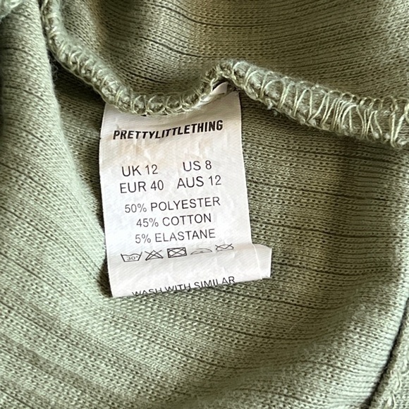 Pretty Little Thing Women's Crop Corset Style Tank Top Size 8 Khaki - Picture 5 of 7